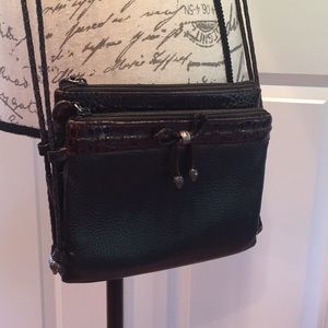 Brighton black and brown crossbody organizer